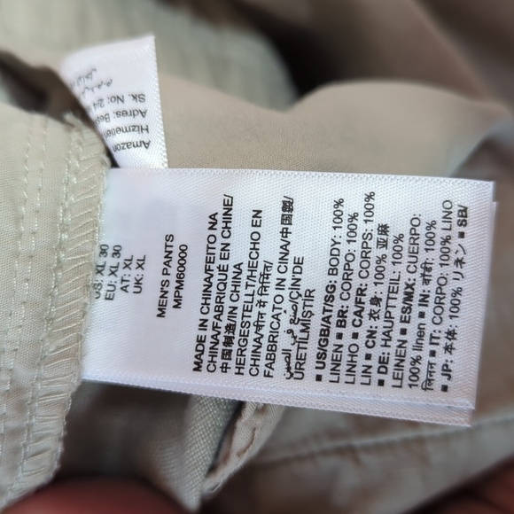 28 Palms 100% Linen Pants Mens XL/30 Relaxed Fit Cream Vacation - Picture 8 of 8